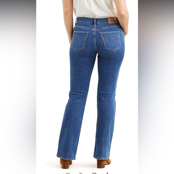 Women's Levi’s 515 Boot Cut Jeans in Classic Blue - Picture 3 of 10